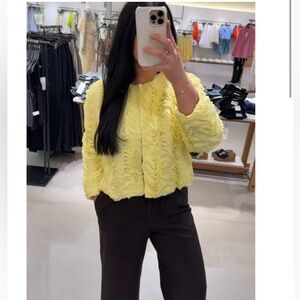 Zara ruffled textured jacket